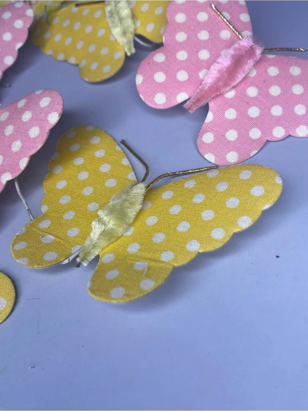 Lot Of 11 Vintage Asst Cloth & Paper Butterflies Made In Japan Hand Crafted